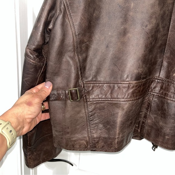 Banana Republic Brown Leather Jacket XL - Picture 9 of 9